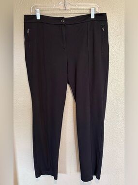 Chico's Size 1.5 (US Size 10-12) Black Straight-Leg Ponte Pants